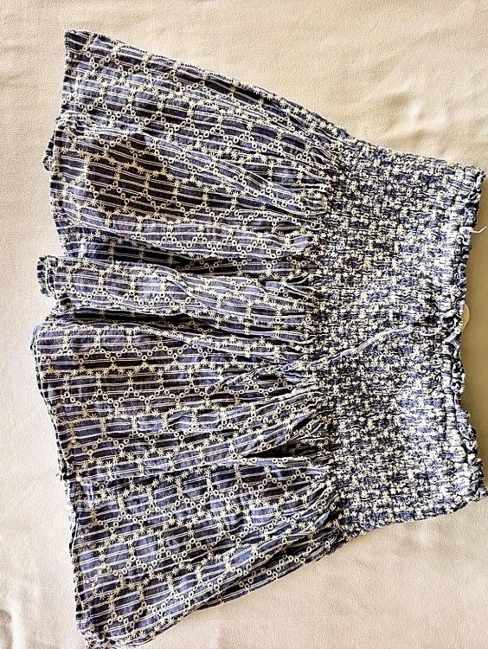 Purple & White Mini Skirt